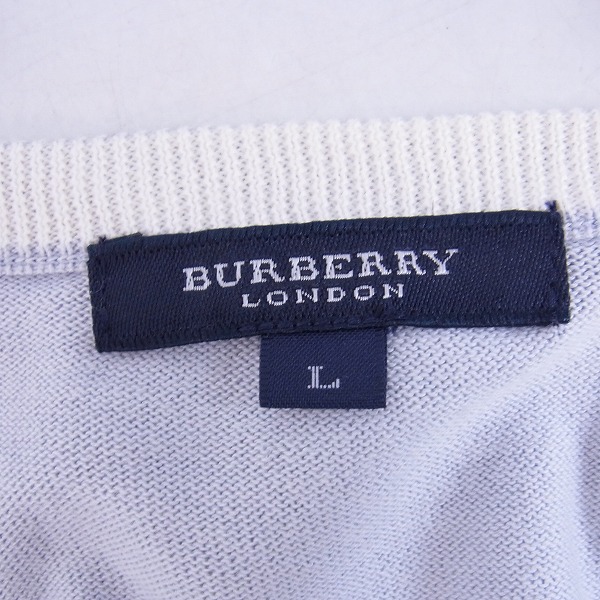 実際に弊社で買取させて頂いたBURBERRY LONDON/バーバリー ロンドン ホース刺繍 Vネック/ニットベスト Lの画像 2枚目