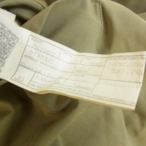 実際に弊社で買取させて頂いたGIORGIO ARMANI/ジョルジオアルマーニ トレンチコート カーキ/46の画像 3枚目