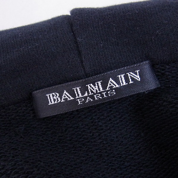 実際に弊社で買取させて頂いたBALMAIN/バルマン ワッペン付き ジップアップ ノースリーブ パーカー S1HJ644B558/XSの画像 2枚目