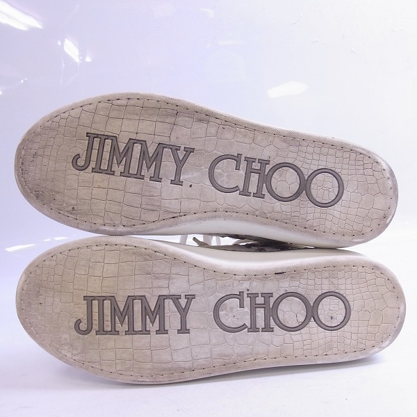 実際に弊社で買取させて頂いたJimmy Choo/ジミーチュウ スタースタッズ付 レザー ハイカット スニーカー/41の画像 2枚目