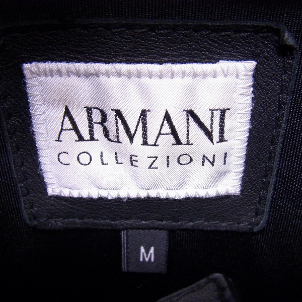 実際に弊社で買取させて頂いたARMANI COLLEZIONI/アルマーニコレッツォーニ 襟付きレザージャケット Size：Mの画像 2枚目