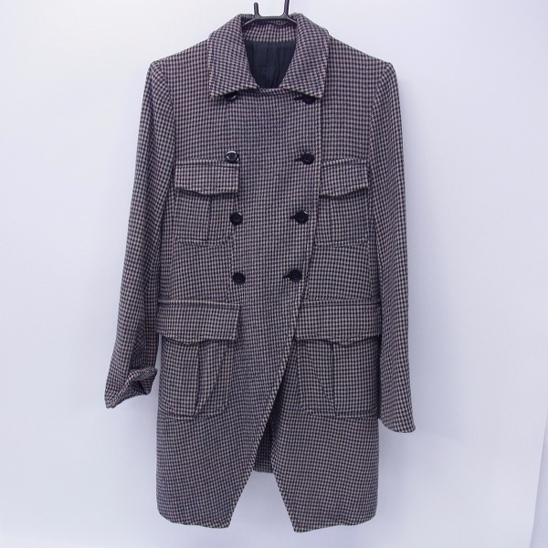 実際に弊社で買取させて頂いたHYSTERICS/ヒステリックス 千鳥格子柄 ダブルブレストコート/2