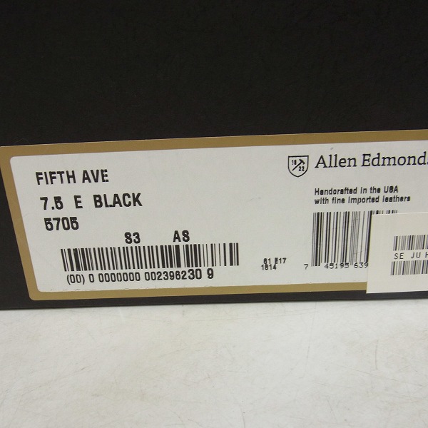 実際に弊社で買取させて頂いたAllen Edmods/アレン エドモンズ 5705  FIFTH AVENUE キャップトウ レザーシューズ 7.5Eの画像 8枚目