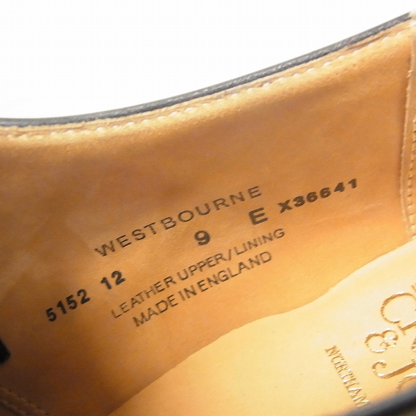 実際に弊社で買取させて頂いた CROCKETT&JONES/クロケット＆ジョーンズ WESTBOURNE/ウエストボーン レザー シューズ 5152-1015-30/9Eの画像 5枚目