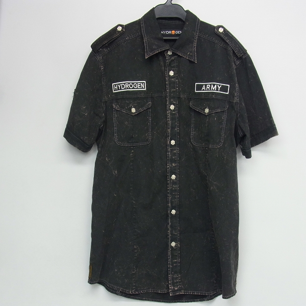 実際に弊社で買取させて頂いたHYDROGEN/ハイドロゲン ブリーチ ミリタリーボタンシャツ/L