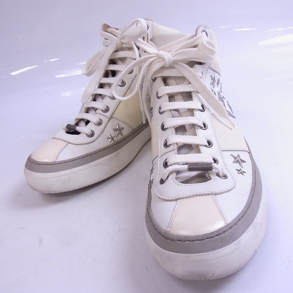 実際に弊社で買取させて頂いたJimmy Choo/ジミーチュウ スタースタッズ付 レザー ハイカット スニーカー/41