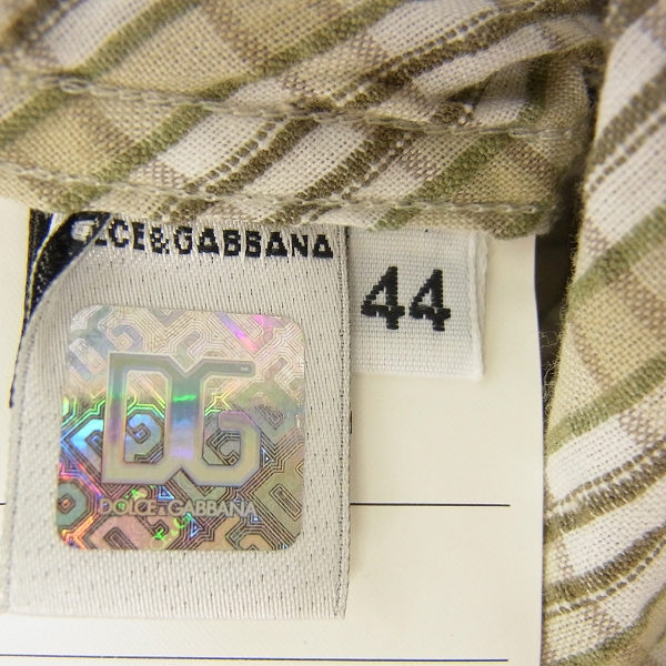 実際に弊社で買取させて頂いたD&G/ドルチェ&ガッバーナ チェック ウエスタンシャツ 44の画像 3枚目