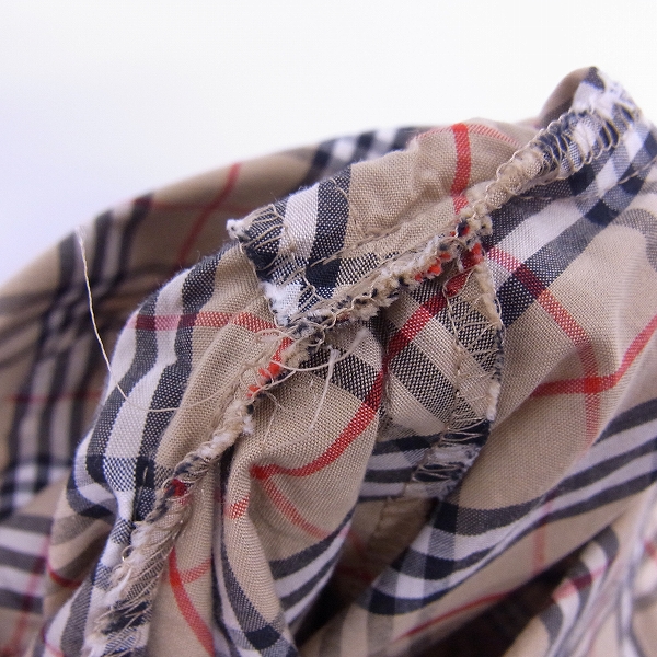 実際に弊社で買取させて頂いたBURBERRY BLUE LABEL/バーバリーブルーレーベル 切り替えチェック/長袖シャツ ベージュ系 40の画像 5枚目