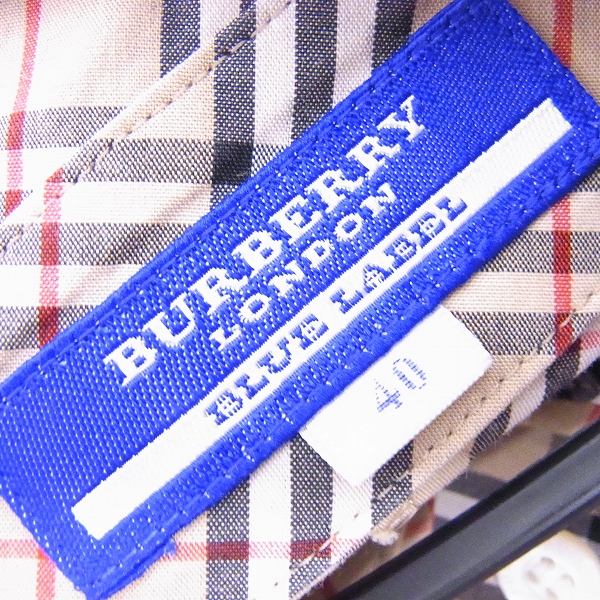 実際に弊社で買取させて頂いたBURBERRY BLUE LABEL/バーバリーブルーレーベル 切り替えチェック/長袖シャツ ベージュ系 40の画像 2枚目