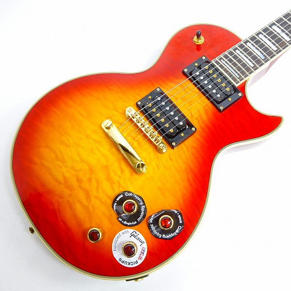 実際に弊社で買取させて頂いた★Epiphone/エピフォン Les Paul Custom Prophecy Plus Heritage Cherry Sunburst エレキギター ハードケース付の画像 3枚目