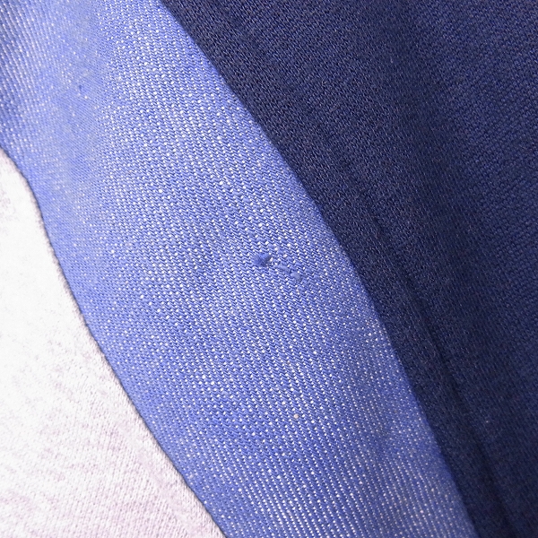 実際に弊社で買取させて頂いたMAISON KITSUNE/メゾンキツネ バック刺繍ブルゾン スタジャン ネイビー×グレー/XLの画像 4枚目