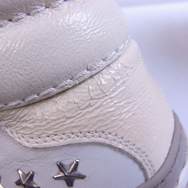 実際に弊社で買取させて頂いたJimmy Choo/ジミーチュウ スタースタッズ付 レザー ハイカット スニーカー/41の画像 8枚目