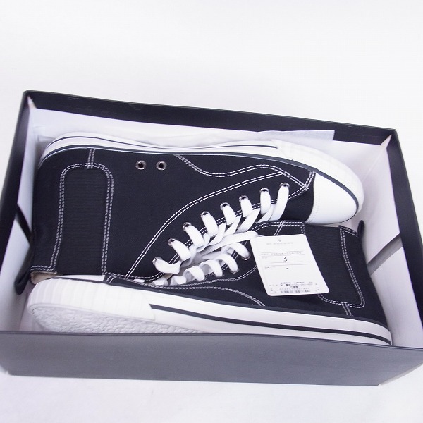 実際に弊社で買取させて頂いた【未使用】BURBERRY BLUE LABEL/バーバリーブルーレーベル キャンバス ハイカットスニーカー 黒/3 の画像 8枚目