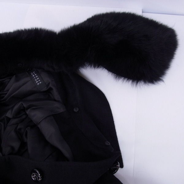 実際に弊社で買取させて頂いた【未使用】BARNEYS NEWYORK/バーニーズニューヨーク 17AW カシミア100% ファー付き 2wayロングコート 38の画像 6枚目