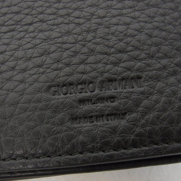 実際に弊社で買取させて頂いたGIORGIO ARMANI/ジョルジオアルマーニ 二つ折り 長財布/レザーウォレット ブラックの画像 4枚目