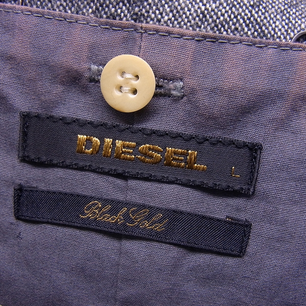 実際に弊社で買取させて頂いたDIESEL BLACK GOLD/ディーゼルブラックゴールド コットン生地テーラードジャケット グレー/Lの画像 2枚目