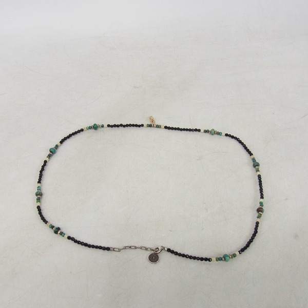 実際に弊社で買取させて頂いたDEAL DESIGN/ディールデザイン K10フェザートップ付き ターコイズビーズネックレスの画像 6枚目