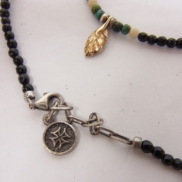 実際に弊社で買取させて頂いたDEAL DESIGN/ディールデザイン K10フェザートップ付き ターコイズビーズネックレス