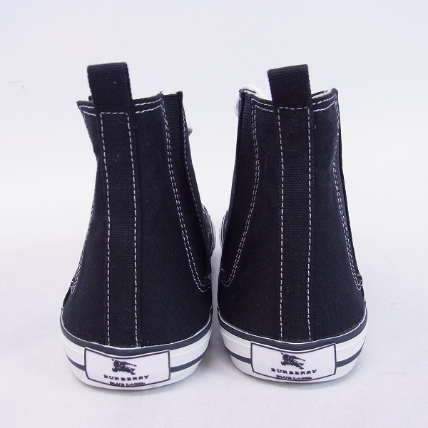 実際に弊社で買取させて頂いた【未使用】BURBERRY BLUE LABEL/バーバリーブルーレーベル キャンバス ハイカットスニーカー 黒/3 の画像 1枚目