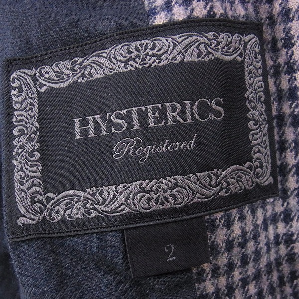 実際に弊社で買取させて頂いたHYSTERICS/ヒステリックス 千鳥格子柄 ダブルブレストコート/2の画像 2枚目