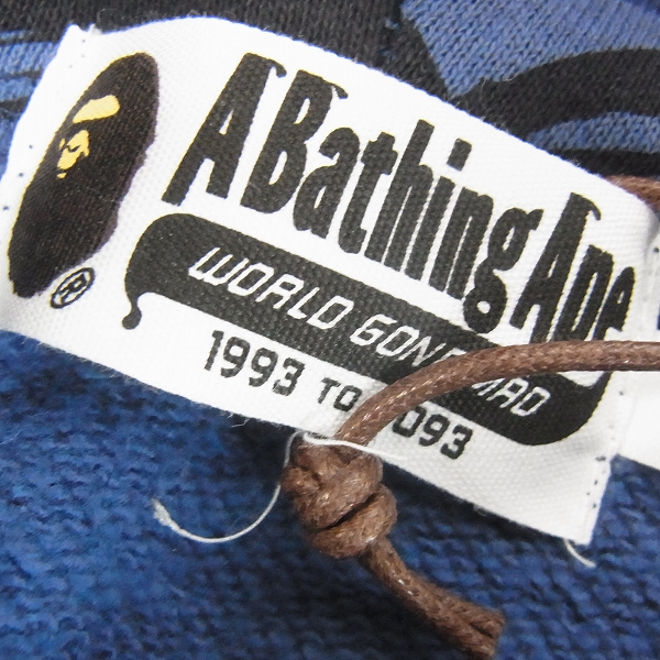 A BATHING APE エイプ シャーク パーカー青 XL BAPE Blue camo x Navy Shark full zip hoodie A Bathing Ape