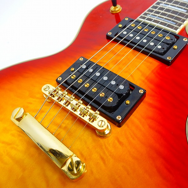 実際に弊社で買取させて頂いた★Epiphone/エピフォン Les Paul Custom Prophecy Plus Heritage Cherry Sunburst エレキギター ハードケース付の画像 6枚目