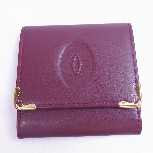 実際に弊社で買取させて頂いたCartier/カルティエ レザー コインケース 小銭入れ マストライン ロゴ ボルドー 