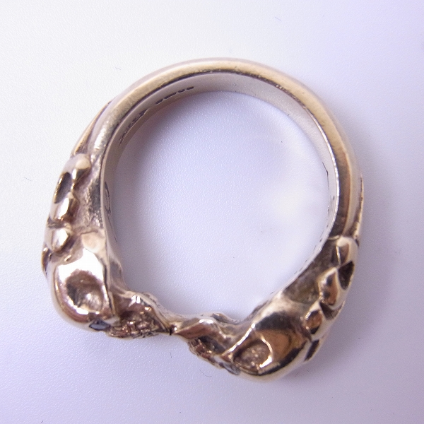 実際に弊社で買取させて頂いたCRAZY PIG/クレイジーピッグ TWO SKULLS TUDOR RING/2スカルチューダーリング 9K/総重量13.5g /17.5号の画像 4枚目