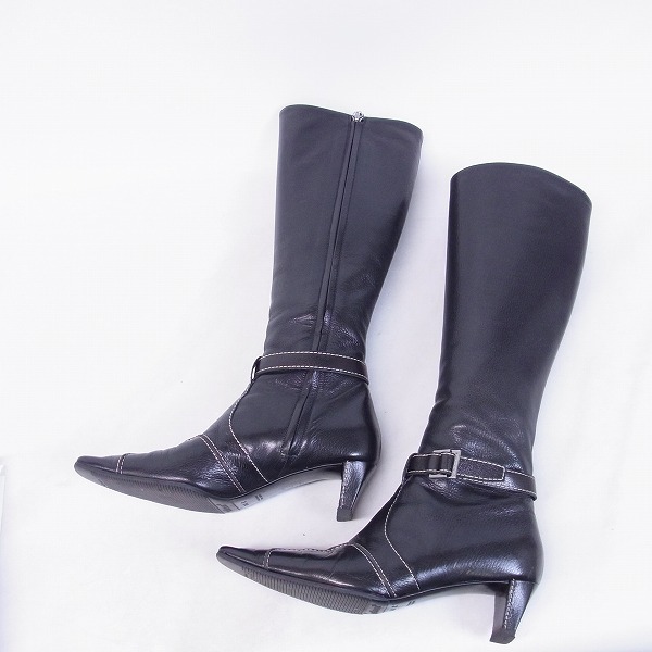 実際に弊社で買取させて頂いたCELINE/セリーヌ レザー ロングブーツ 36.5の画像 3枚目
