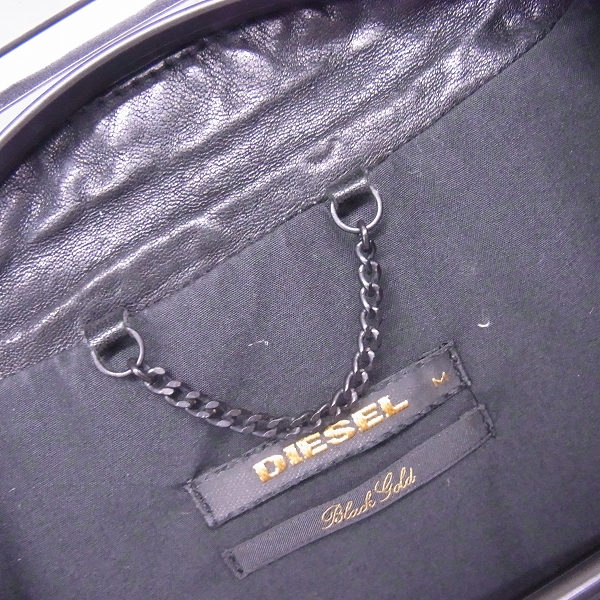 実際に弊社で買取させて頂いたDIESEL BLACK GOLD/ディーゼルブラックゴールド ラムレザーダブルライダース/Mの画像 5枚目