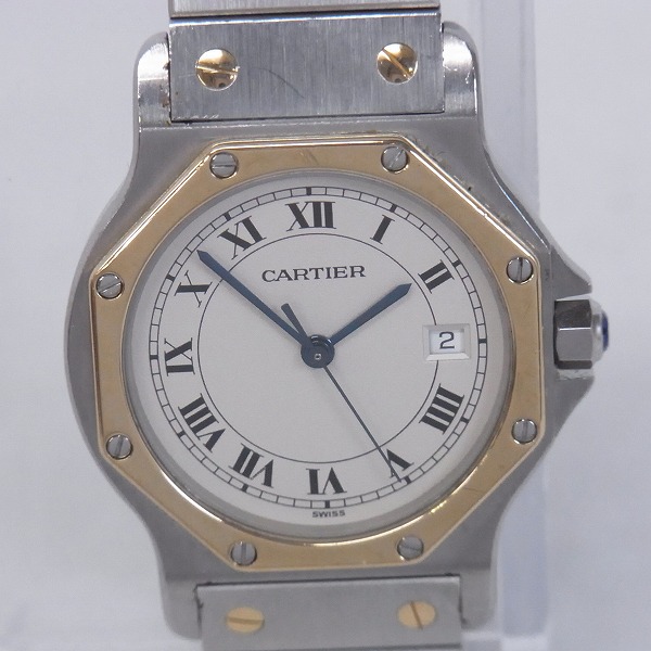 実際に弊社で買取させて頂いた【動作未確認/ギャラ付】CARTIER/カルティエ サントス オクタゴン クオーツ腕時計/187902