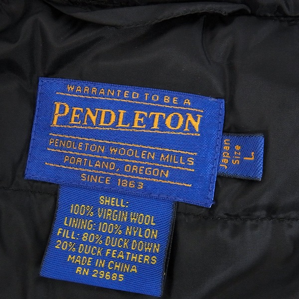 実際に弊社で買取させて頂いたPENDLETON/ペンドルトン チェック柄 ダウン ベスト/ジャケット/Lの画像 2枚目