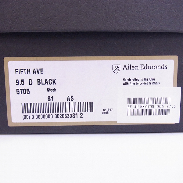 実際に弊社で買取させて頂いたAllen Edmods/アレン エドモンズ FIFTH AVENUE キャップトウ レザーシューズ 5705/9.5の画像 6枚目