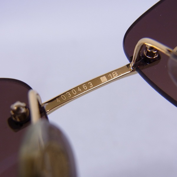 実際に弊社で買取させて頂いたCARTIER/カルティエ 110 ゴールドフレーム パンサー サングラス の画像 5枚目