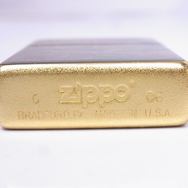 実際に弊社で買取させて頂いたZIPPO/ジッポー 純金箔張り 本箔仕上 吉祥 引き札/恵比寿/エビス 2006年製の画像 4枚目