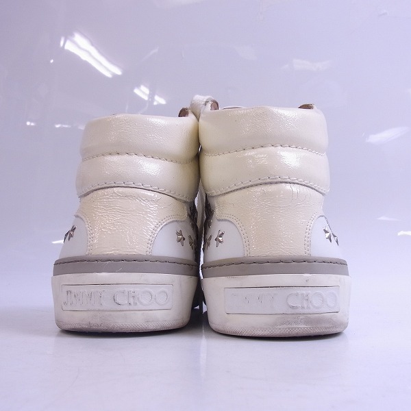 実際に弊社で買取させて頂いたJimmy Choo/ジミーチュウ スタースタッズ付 レザー ハイカット スニーカー/41の画像 1枚目