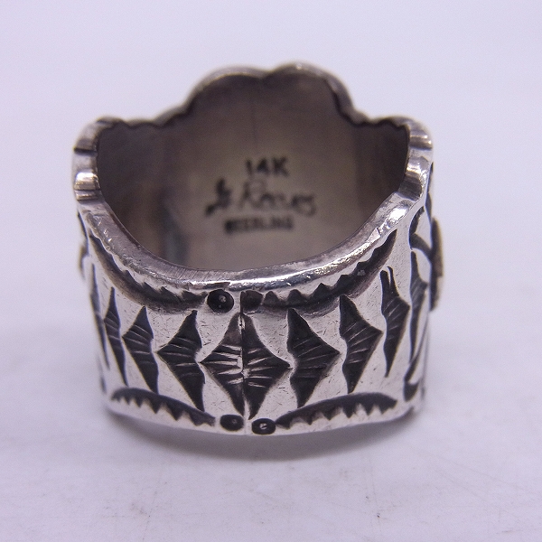 インディアンジュエリーGary reevesウォッチバンド14K ナバホ