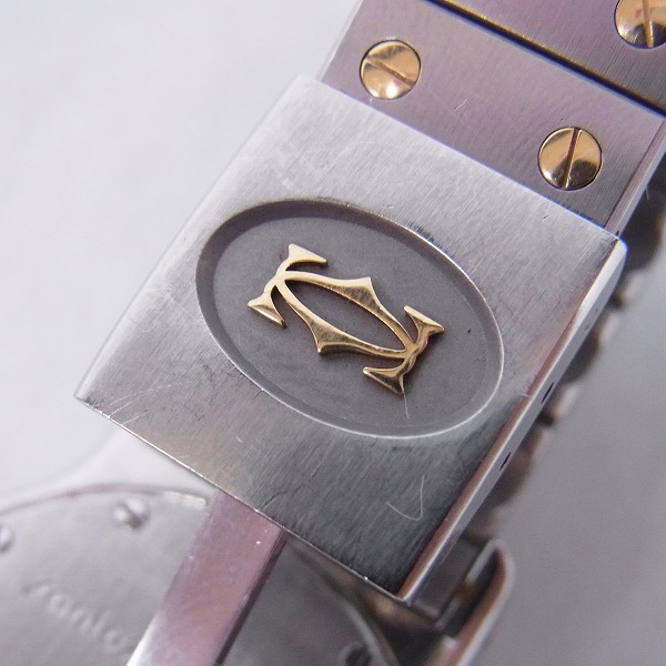 実際に弊社で買取させて頂いた【動作未確認/ギャラ付】CARTIER/カルティエ サントス オクタゴン クオーツ腕時計/187902の画像 4枚目