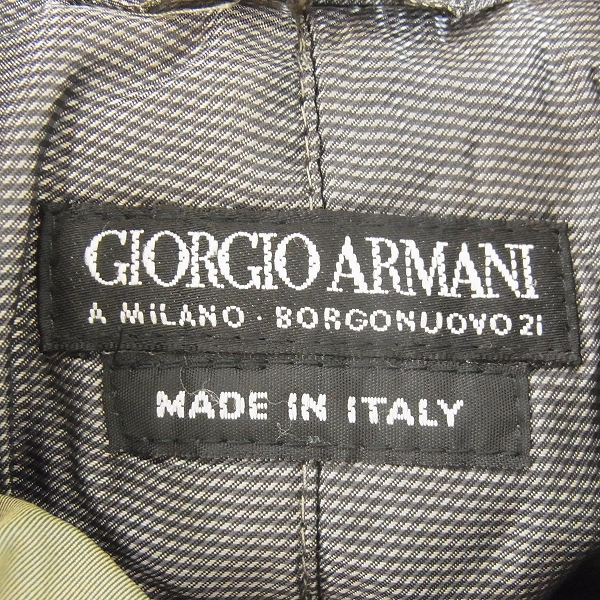 実際に弊社で買取させて頂いたGIORGIO ARMANI/ジョルジオアルマーニ トレンチコート カーキ/46の画像 2枚目