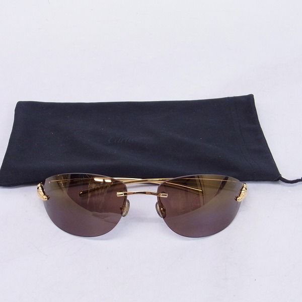 実際に弊社で買取させて頂いたCARTIER/カルティエ 110 ゴールドフレーム パンサー サングラス の画像 9枚目