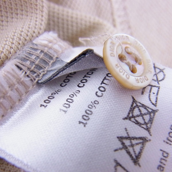 実際に弊社で買取させて頂いたDior HOMME/ディオール オム BEE刺繍/蜂刺繍 ポロシャツ ベージュ 46の画像 4枚目