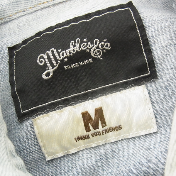 実際に弊社で買取させて頂いたmarbles/マーブルズ×M/エム 加工ウエスタンデニムシャツ/Mの画像 2枚目