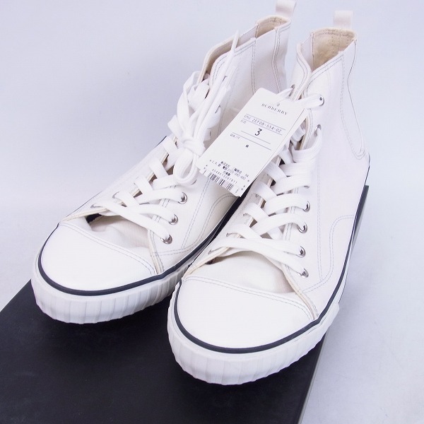 実際に弊社で買取させて頂いたBURBERRY BLUE LABEL/バーバリーブルーレーベル キャンバス ハイカットスニーカー 白/3 