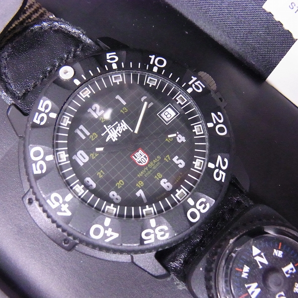 実際に弊社で買取させて頂いたLUMINOX×STUSSY/ルミノックス×ステューシー 限定ネイビーシール ダイブウォッチ 【動作未確認】