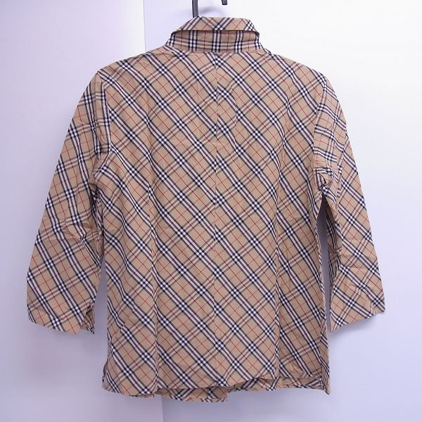 実際に弊社で買取させて頂いたBURBERRY BLUE LABEL/バーバリーブルーレーベル 切り替えチェック/長袖シャツ ベージュ系 40の画像 1枚目