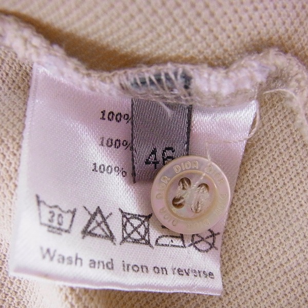 実際に弊社で買取させて頂いたDior HOMME/ディオール オム BEE刺繍/蜂刺繍 ポロシャツ ベージュ 46の画像 3枚目