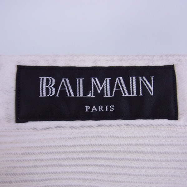 実際に弊社で買取させて頂いた【JPタグ有】BALMAIN/バルマン スキニーバイカーホワイトデニム S6HT572D423/28の画像 3枚目