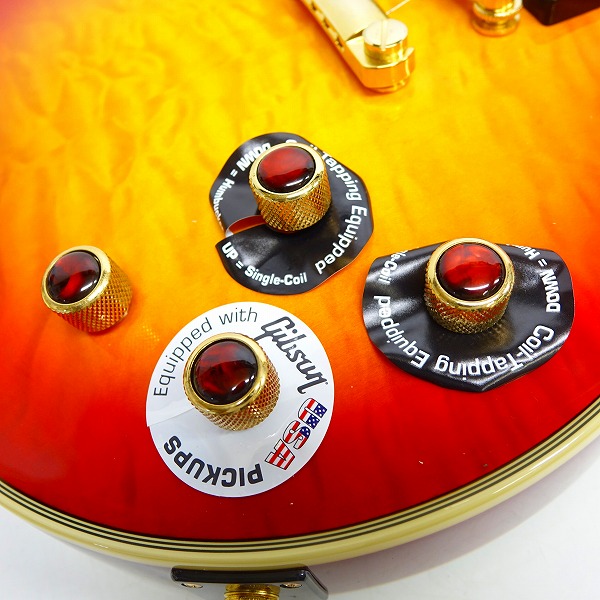 実際に弊社で買取させて頂いた★Epiphone/エピフォン Les Paul Custom Prophecy Plus Heritage Cherry Sunburst エレキギター ハードケース付の画像 5枚目